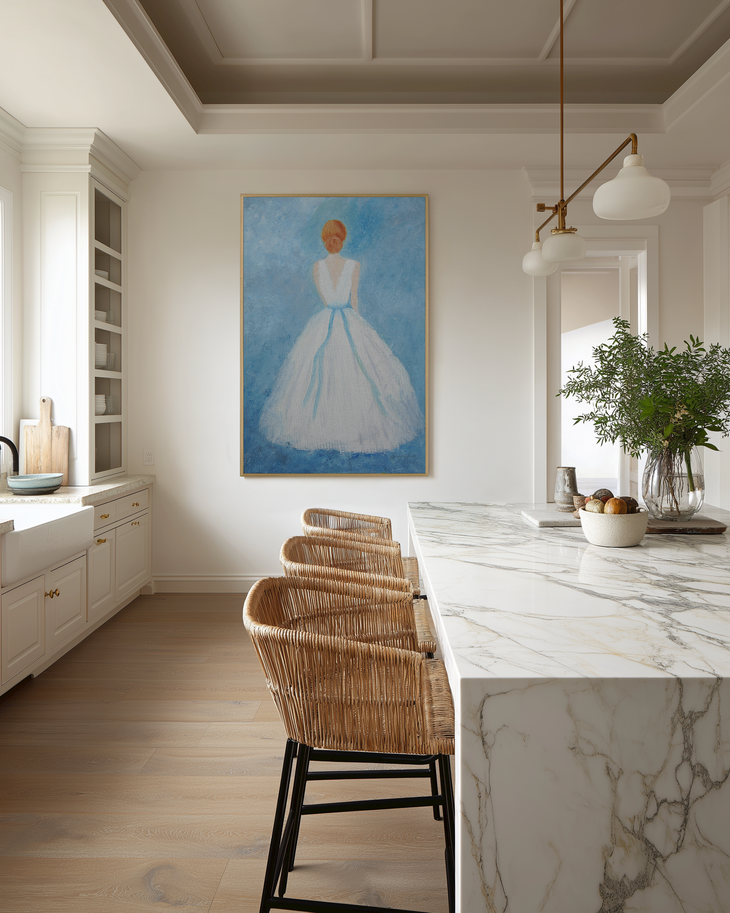 Soft Blue Elegant Lady: Abstract Art for Emotional Connection